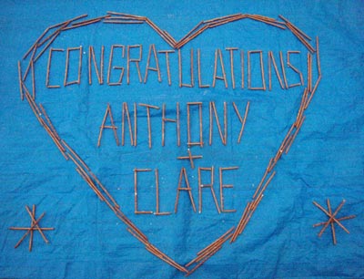 Congratulations Clare and Anthony
