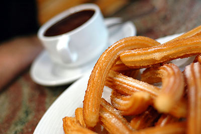 Churros with hot chocolate in San Sebastian