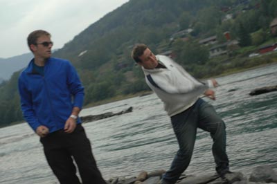 Skipping stones in Otta, Norway