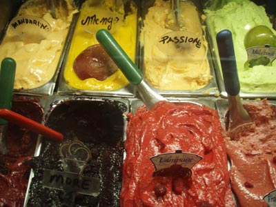 Selection of Gelati flavours